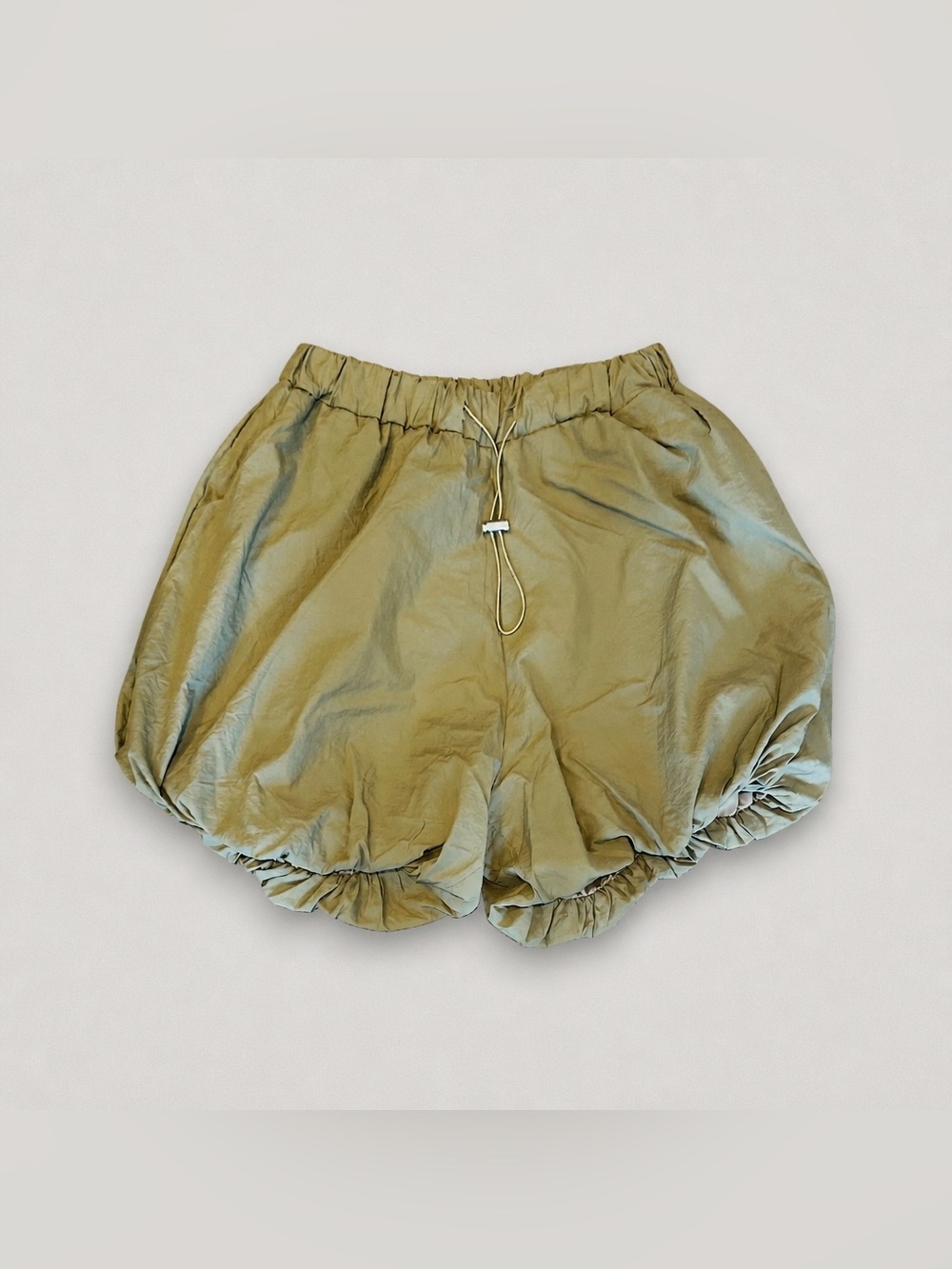 Pleated bubble hem shorts